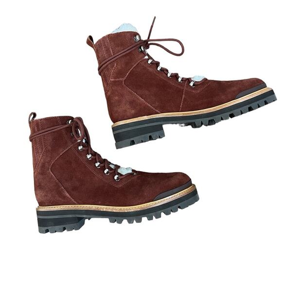 NWOT Marc Fisher Izzie Lugsole Ankle Boot Dark Red Suede – Sz 9M - Picture 5 of 7